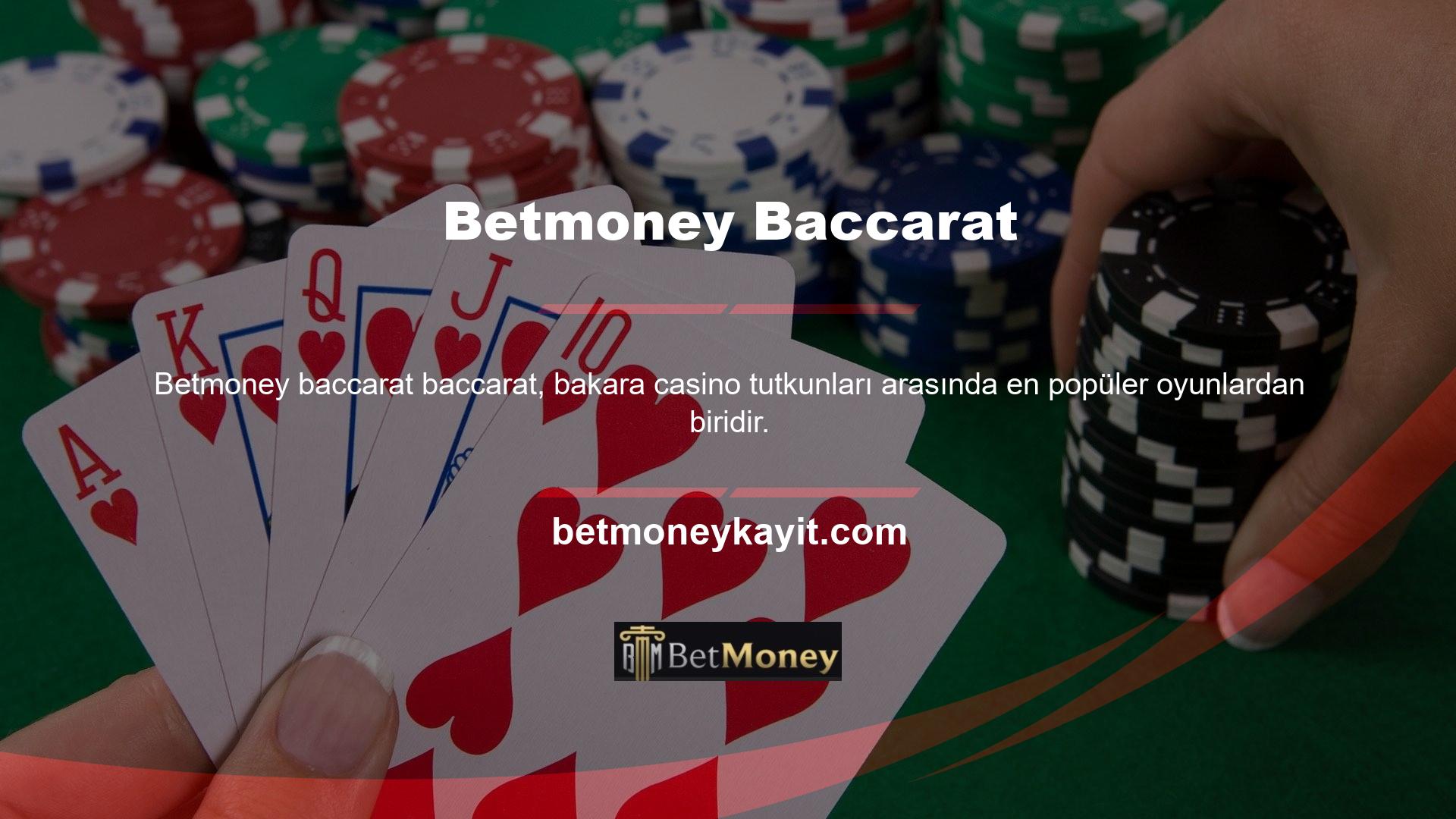 Türkçe Bakara olarak da bilinen Baccarat, casinolarda popüler bir kart oyunudur